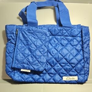 Clarks Quilted Royal Blue Tote with Zip Pouch